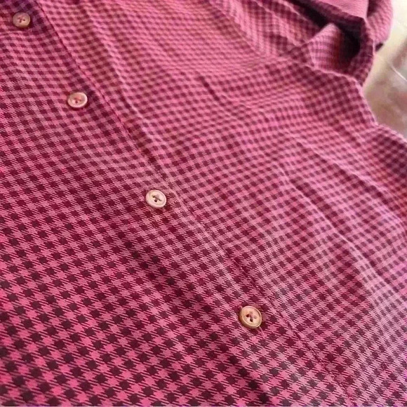 Foxcroft Women’s Wrinkle Free Pink Black Checker Button Down Shirt Top Size 4 - Picture 2 of 7